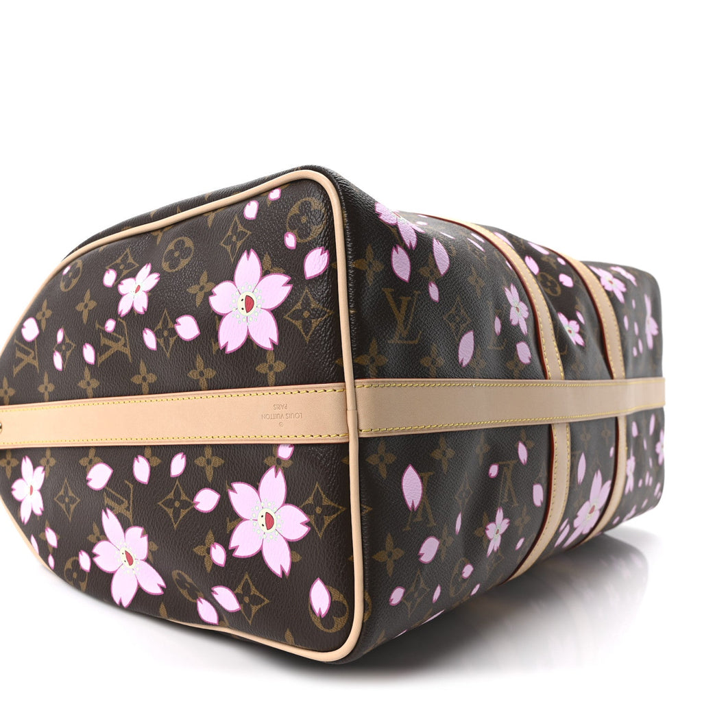 Louis Vuitton LV X TM Monogram Cherry Blossom Keepall Bandouliere 45 Sakura Brown