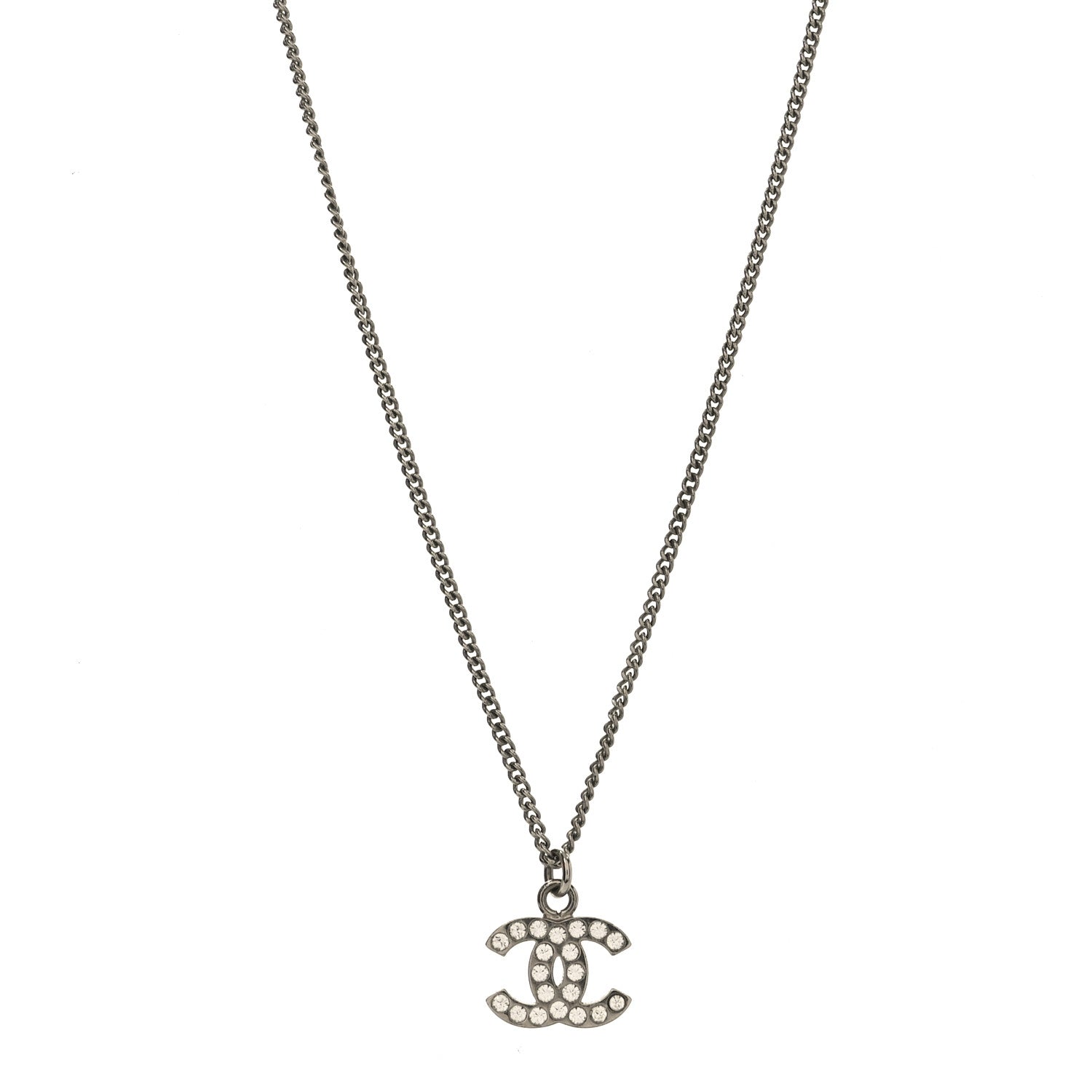 Crystal Timeless CC Necklace Silver