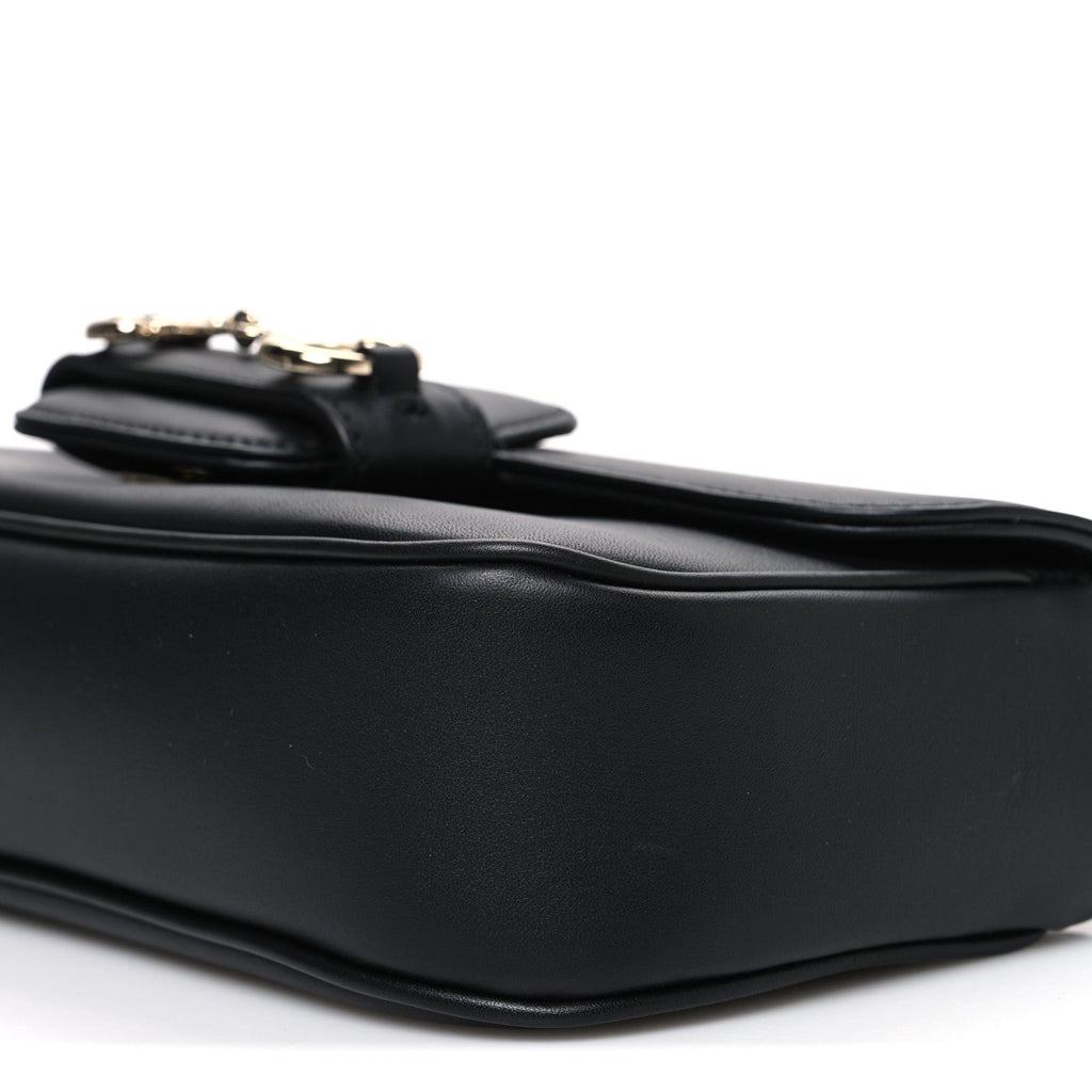 Gucci Calfskin Horsebit 1955 Small Soft Top Handle Shoulder Bag Black