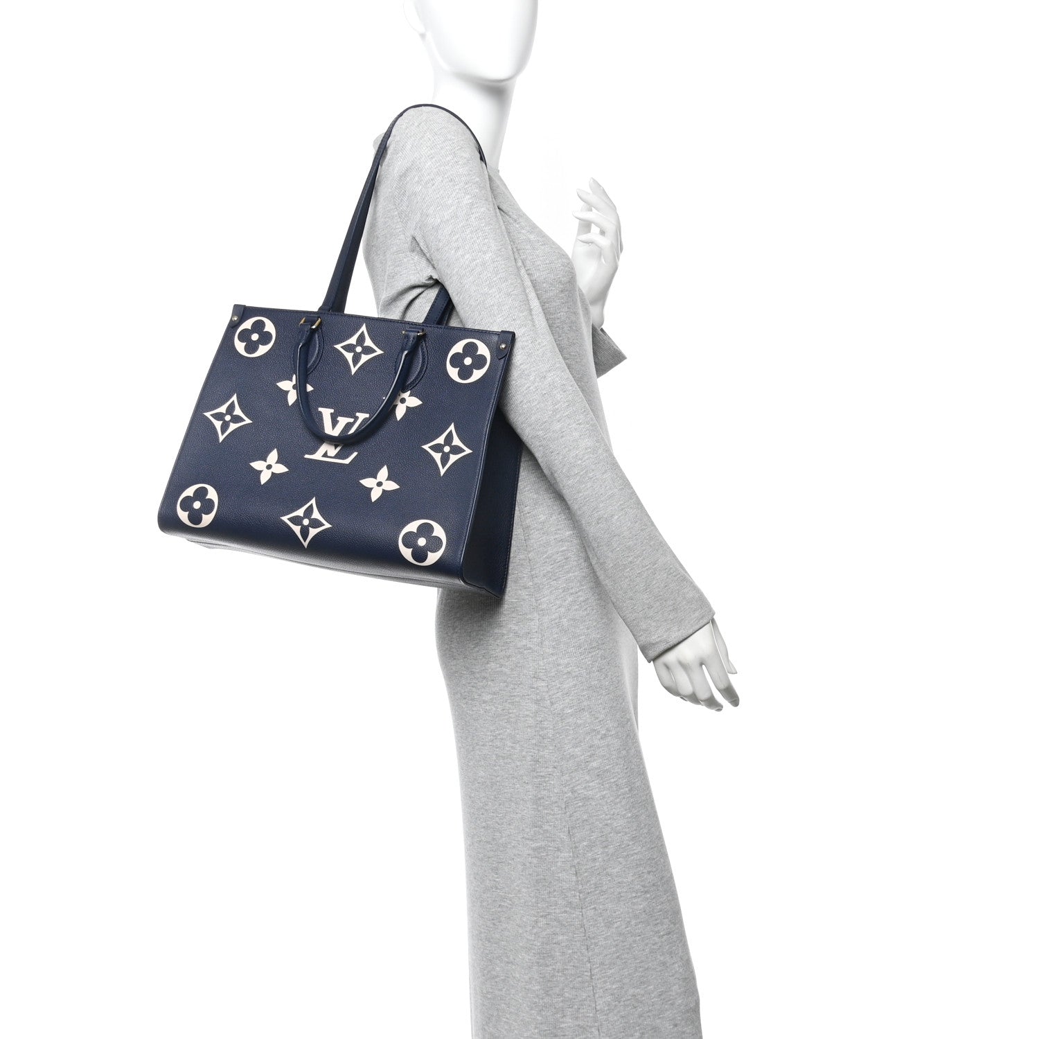 Louis Vuitton Empreinte Monogram Giant Onthego MM Navy Creme