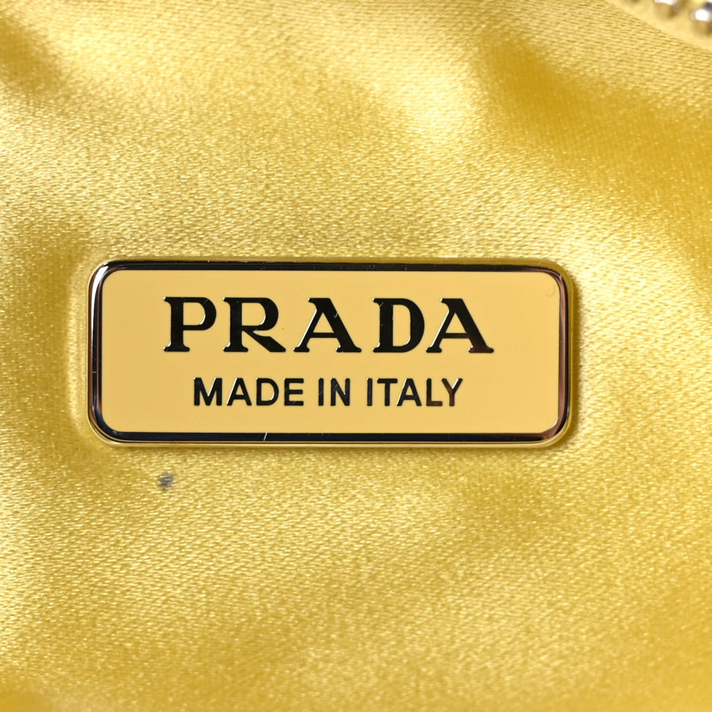 Prada Satin Crystal Triangle Pouch Ananas