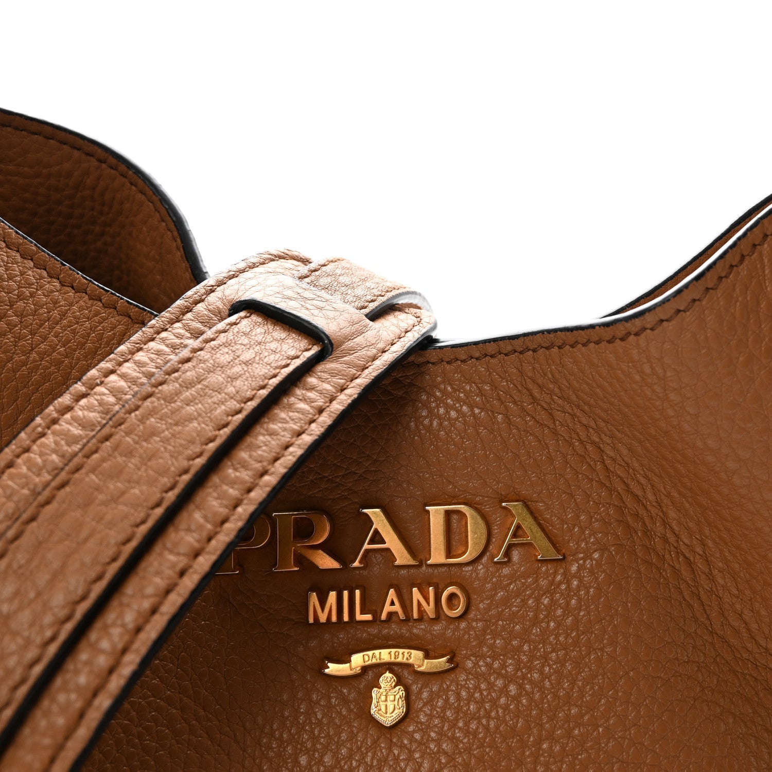Prada Vitello Daino Hobo Messenger Bag Caramel