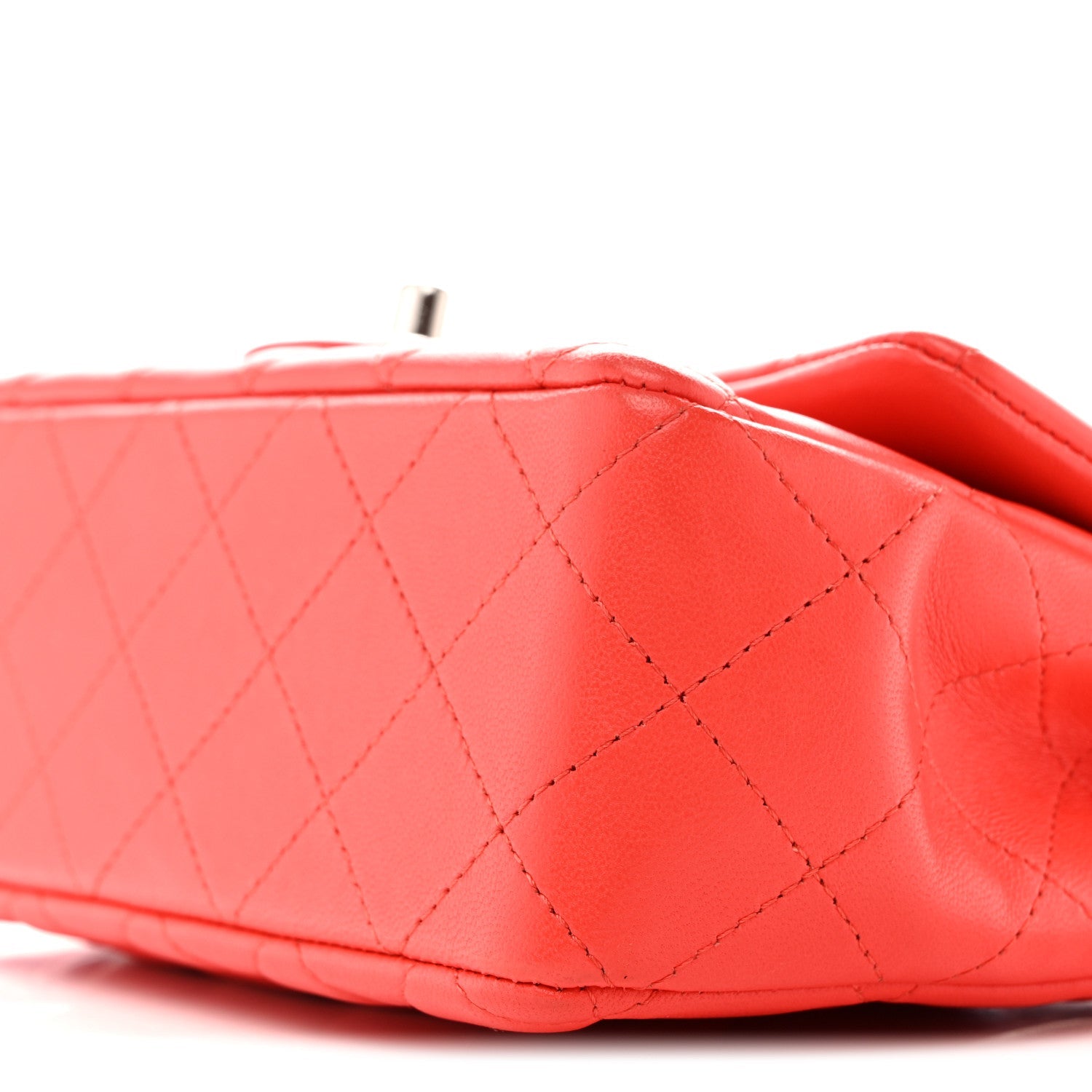 Chanel Lambskin Quilted Mini Rectangular Flap Red
