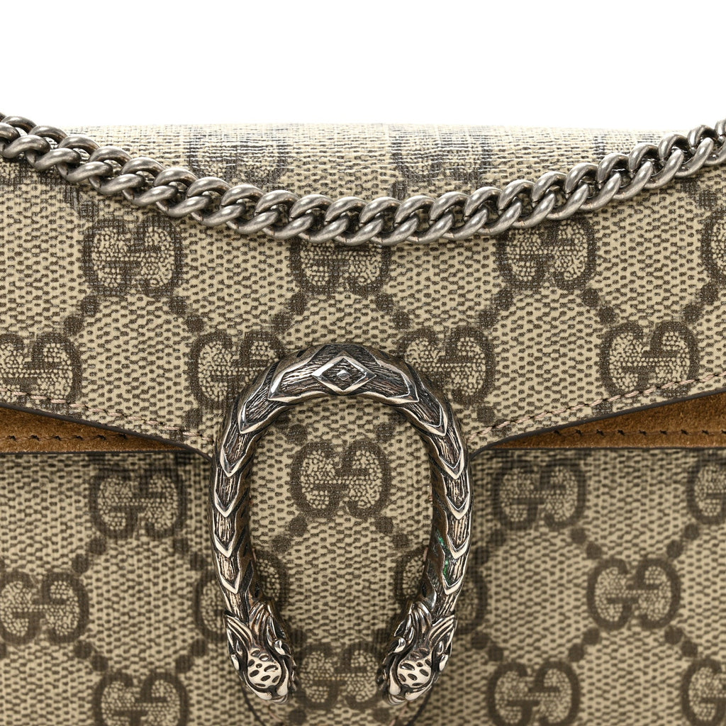 Gucci GG Supreme Monogram Super Mini Dionysus Shoulder Bag Taupe