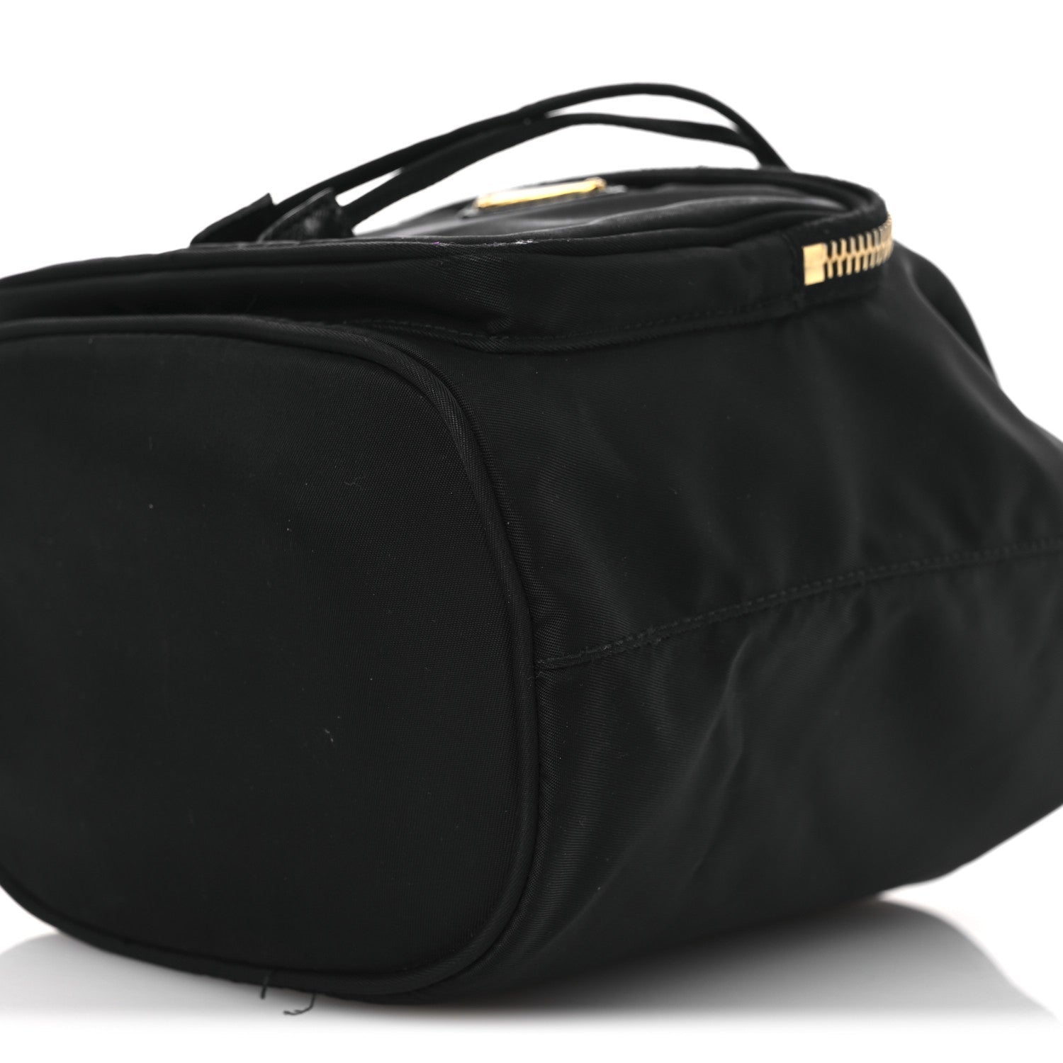 Prada Saffiano Tessuto Nylon Mini Bucket Crossbody Bag Black