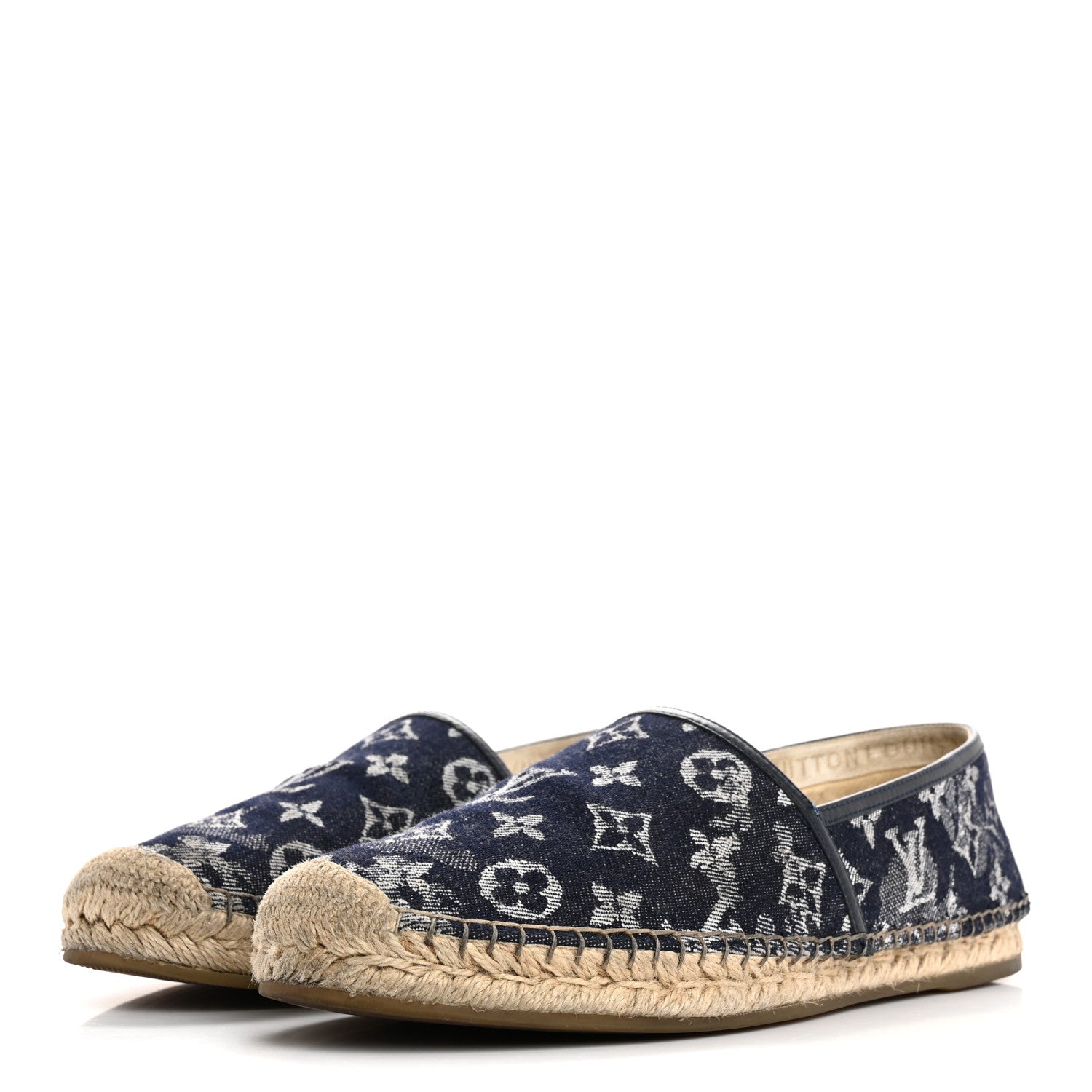 Louis Vuitton Monogram Denim Espadrille Flats 8.5 Blue