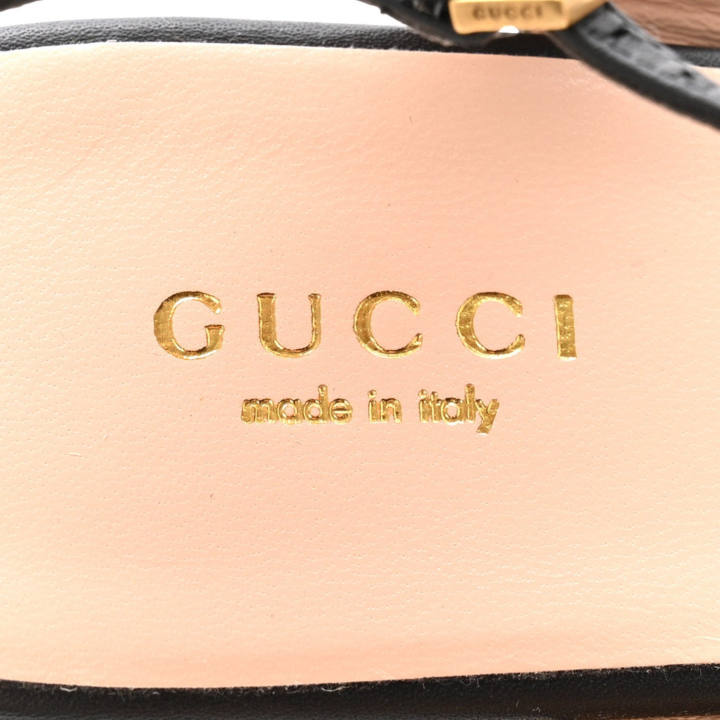 Gucci Nappa Matelasse GG Marmont Slingback Platform 45/130mm Espadrille Wedges 40 Black