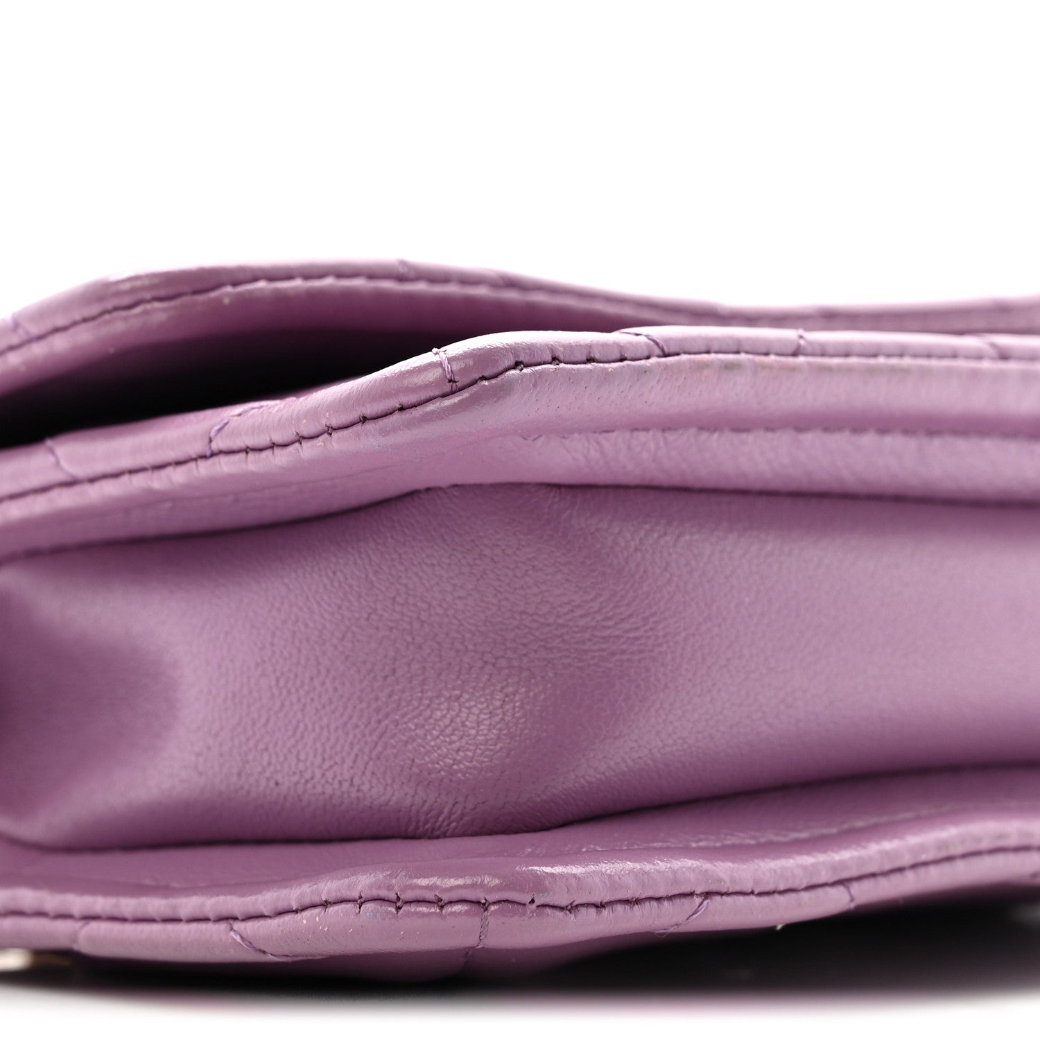Chanel Shiny Lambskin Quilted Extra Mini Flap Purple