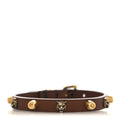 Gucci Calfskin Feline Head Spike Bracelet Cuoio