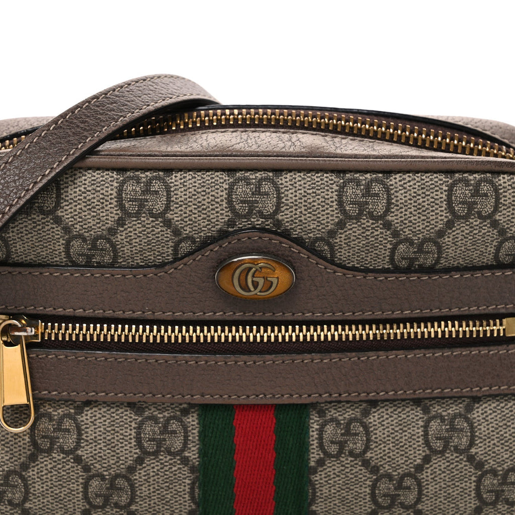 Gucci GG Supreme Monogram Web Mini Ophidia Shoulder Bag Brown