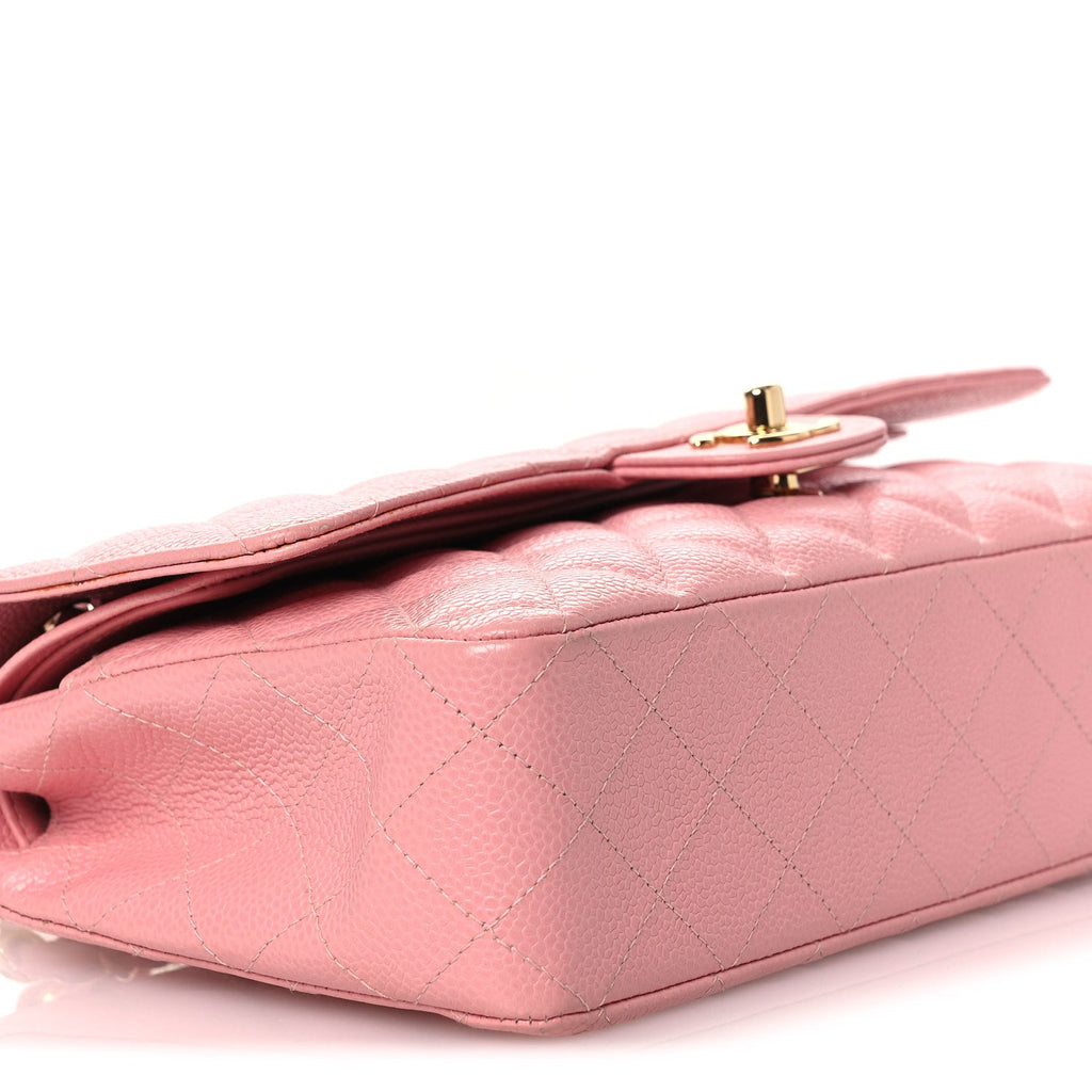 Chanel Caviar Quilted Medium Double Flap Pink