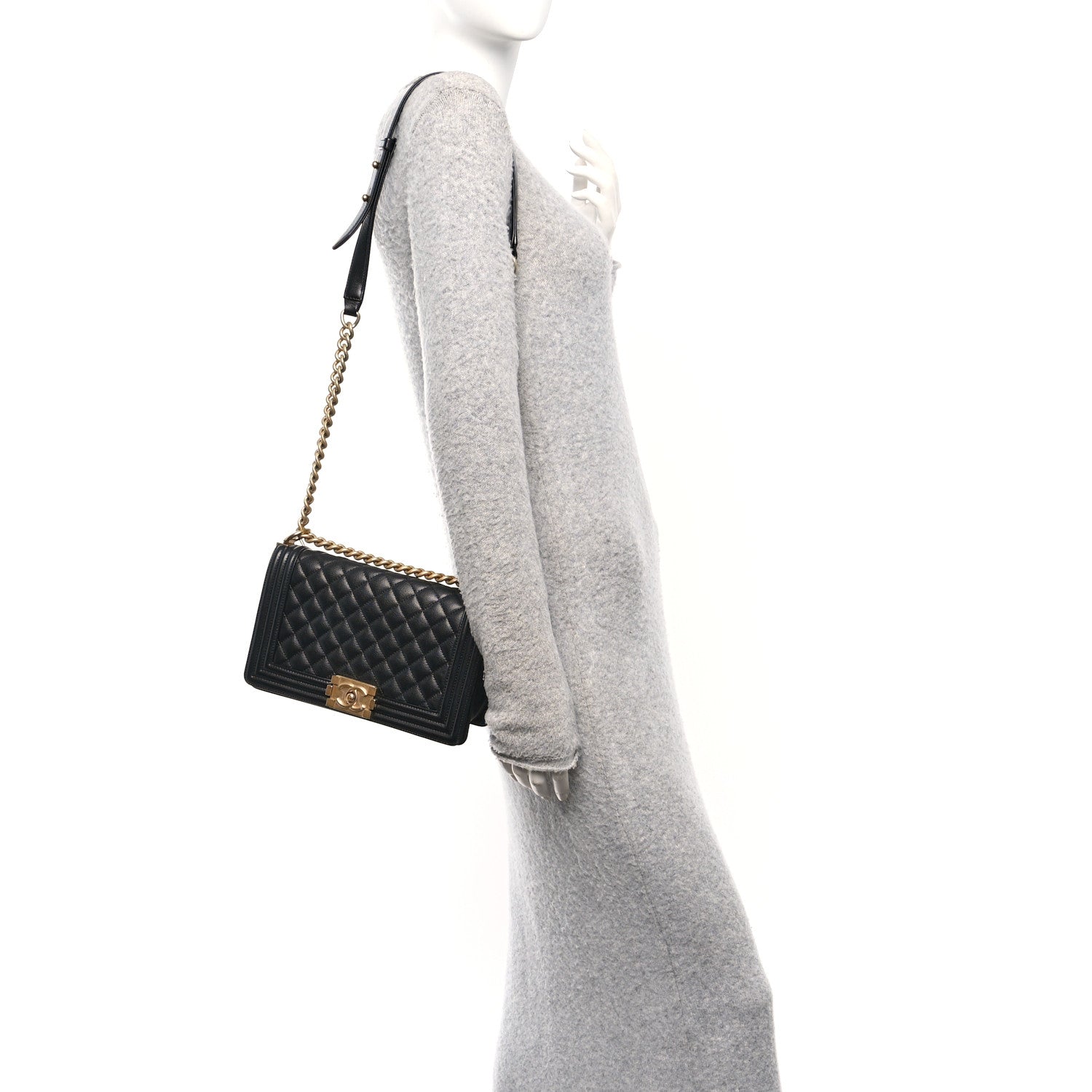 Chanel Caviar Quilted Medium Boy Flap Black