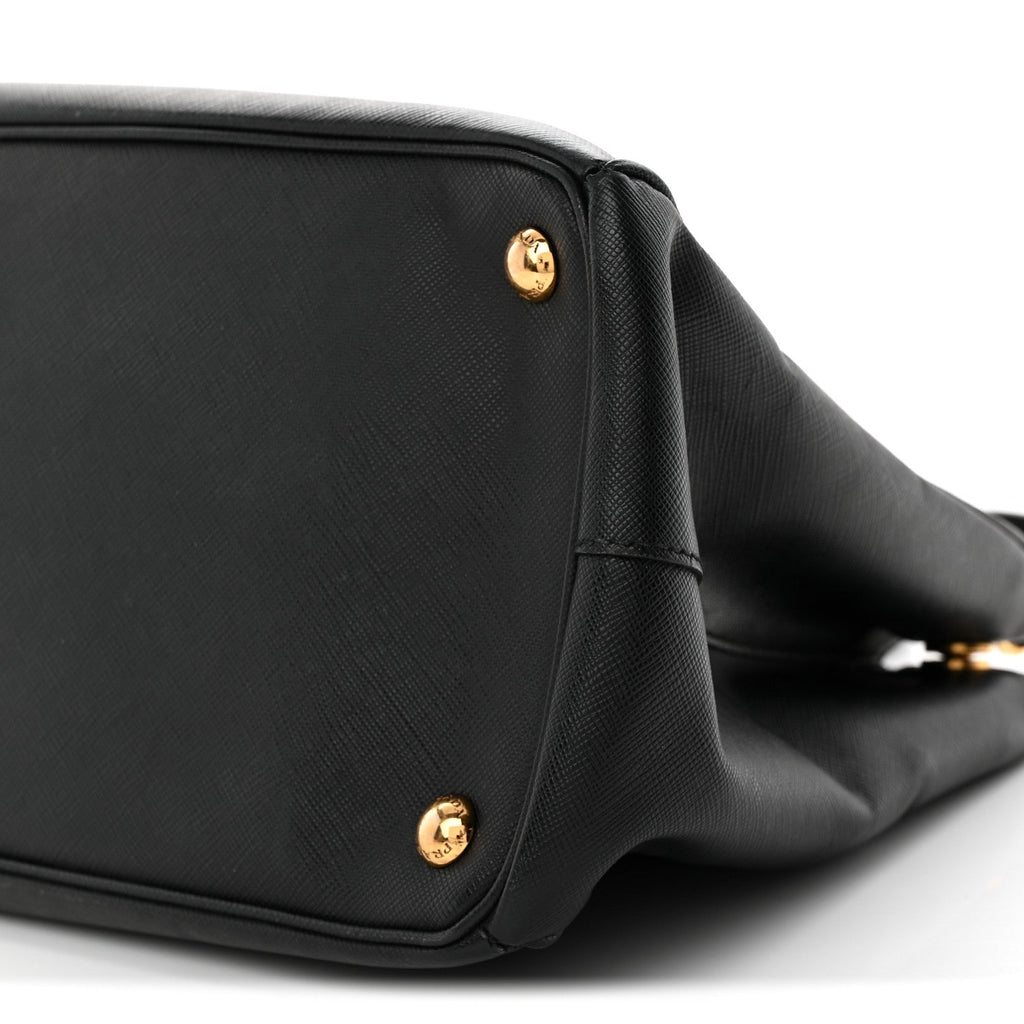 Prada Saffiano Medium Galleria Double Zip Tote Black