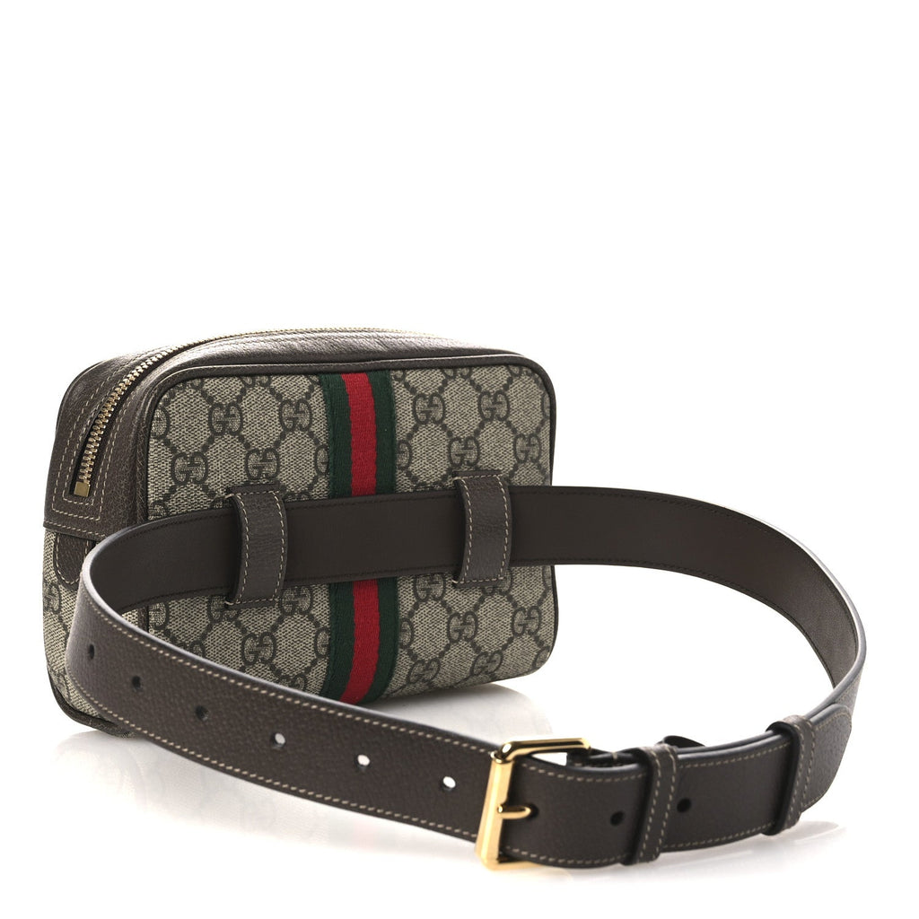 Gucci GG Supreme Monogram Web Small Ophidia Belt Bag 75 30 Dark Brown