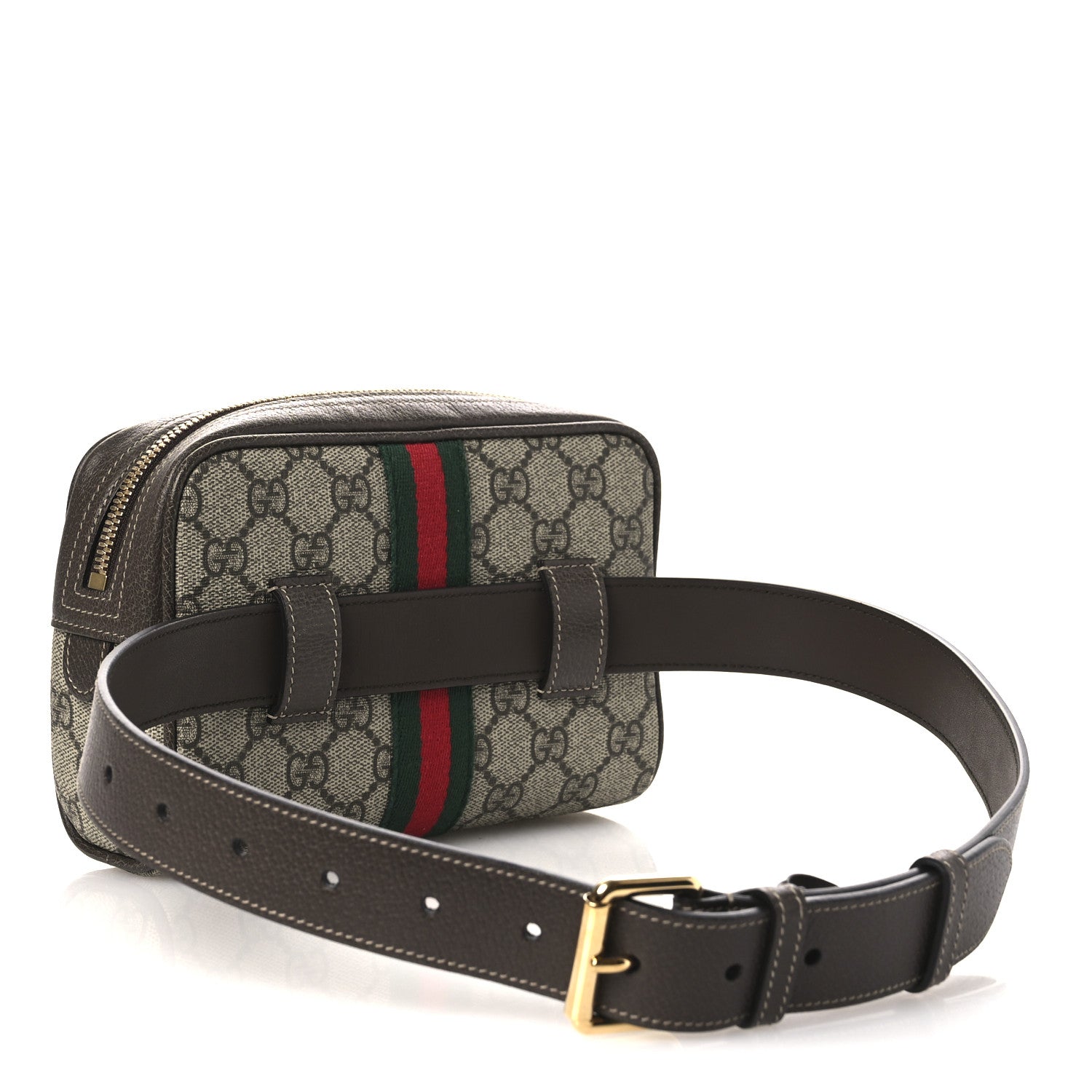 Gucci GG Supreme Monogram Web Small Ophidia Belt Bag 75 30 Dark Brown