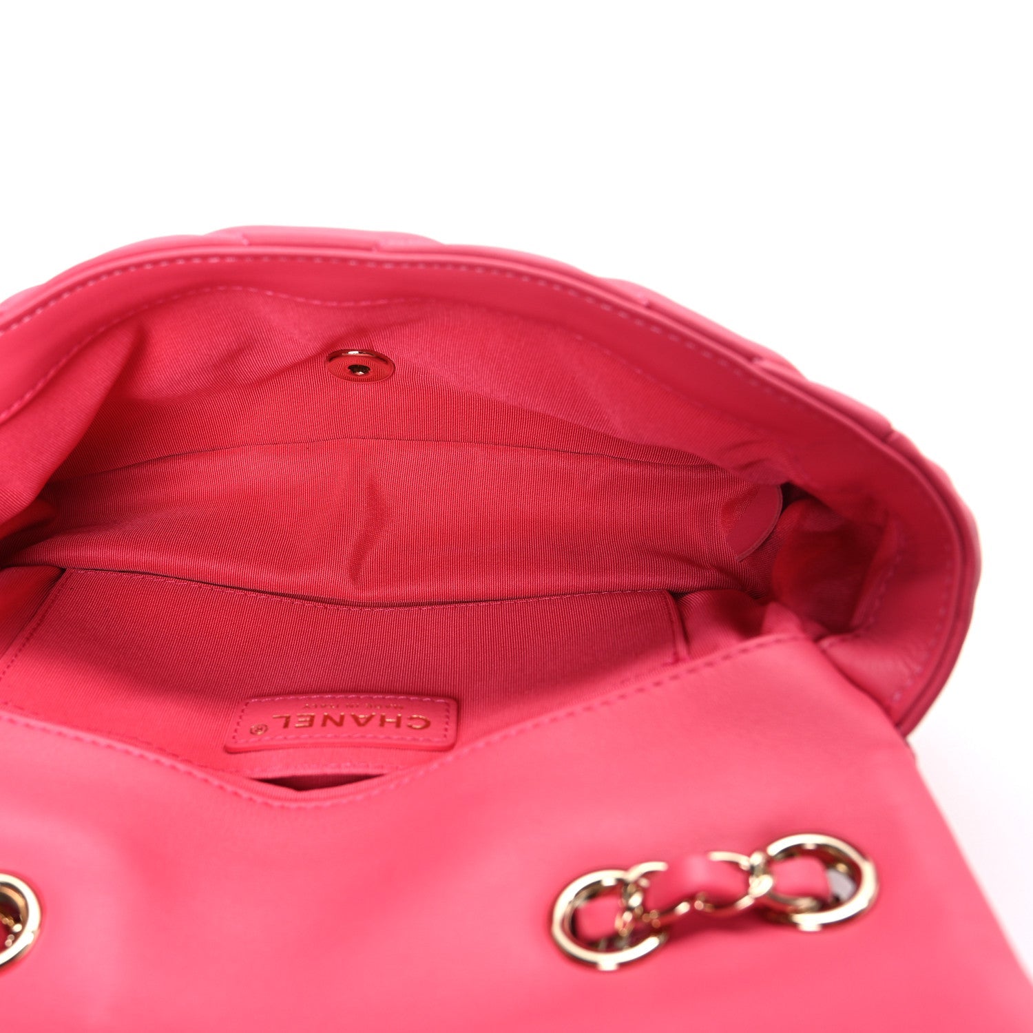 Chanel Calfskin Quilted Medium Bubbly Flap Pink