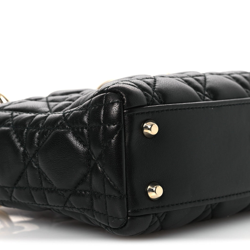 Christian Dior Lambskin Cannage Mini Lady Dior Black