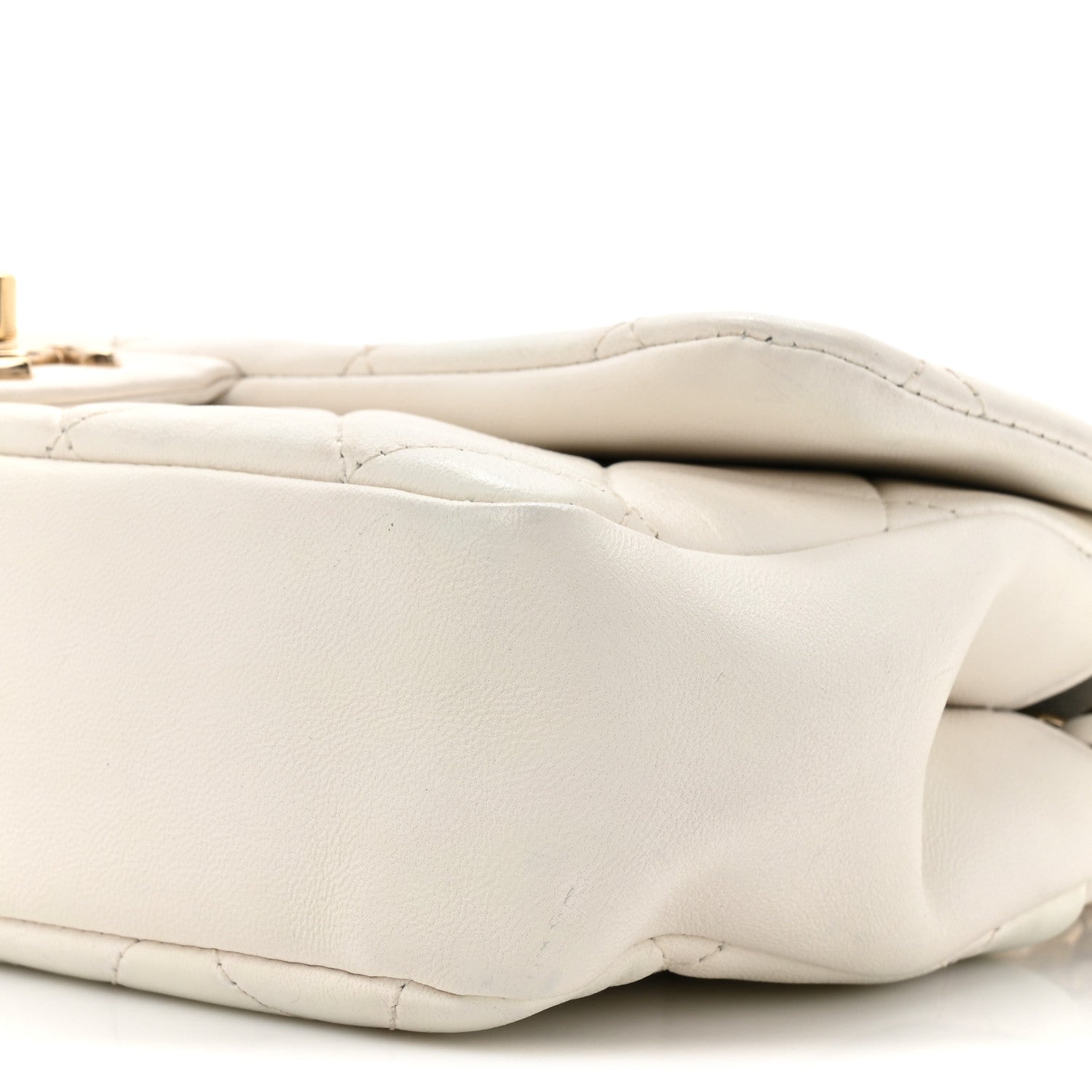 Chanel Lambskin Quilted Resin Bi-Color Chain Flap Bag White