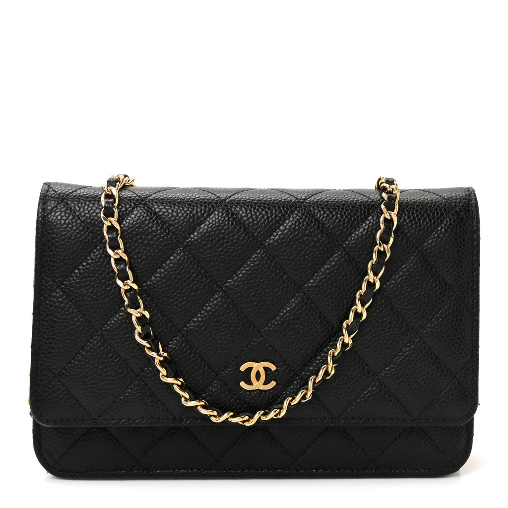 Chanel Caviar Quilted Wallet on Chain WOC Black