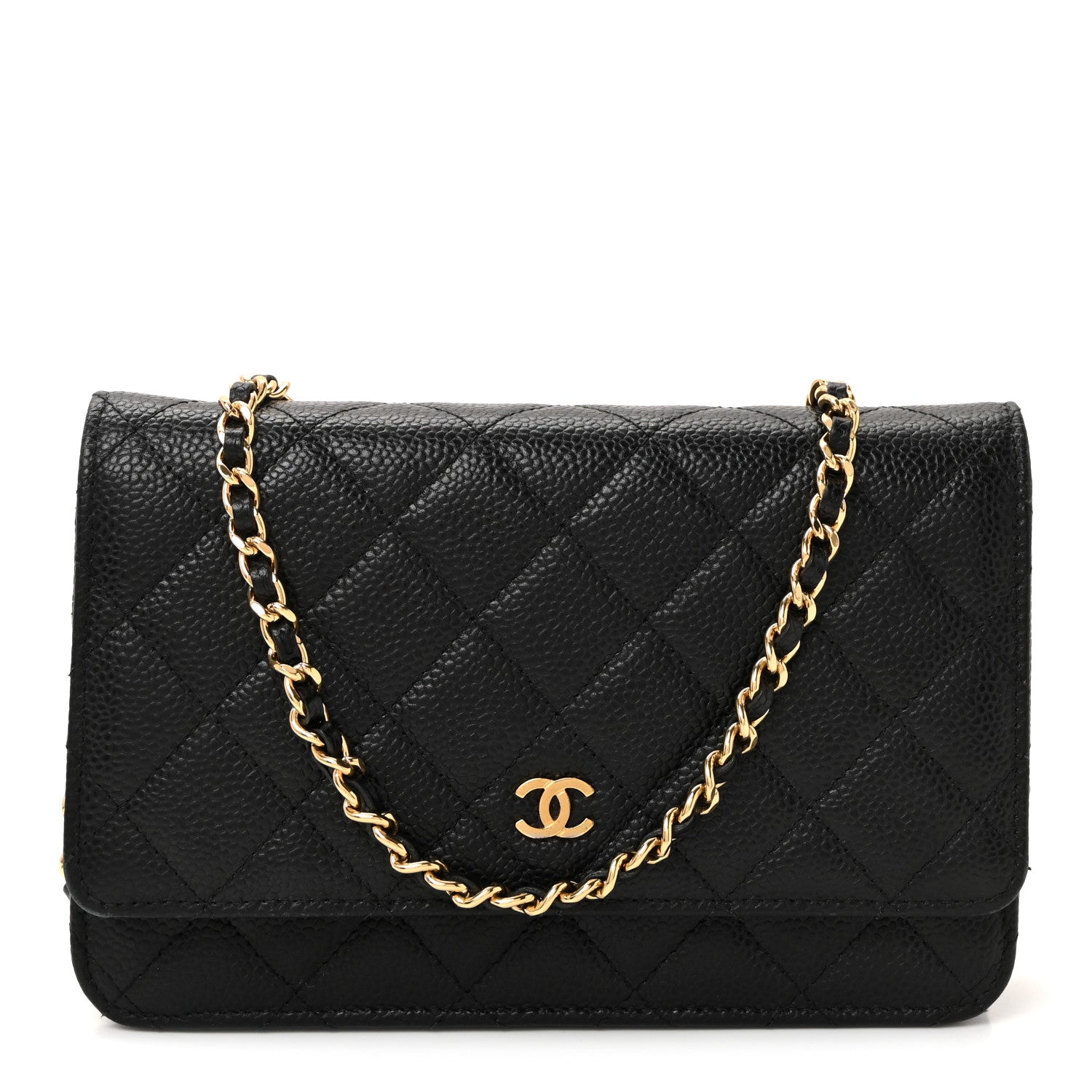 Chanel Caviar Quilted Wallet on Chain WOC Black