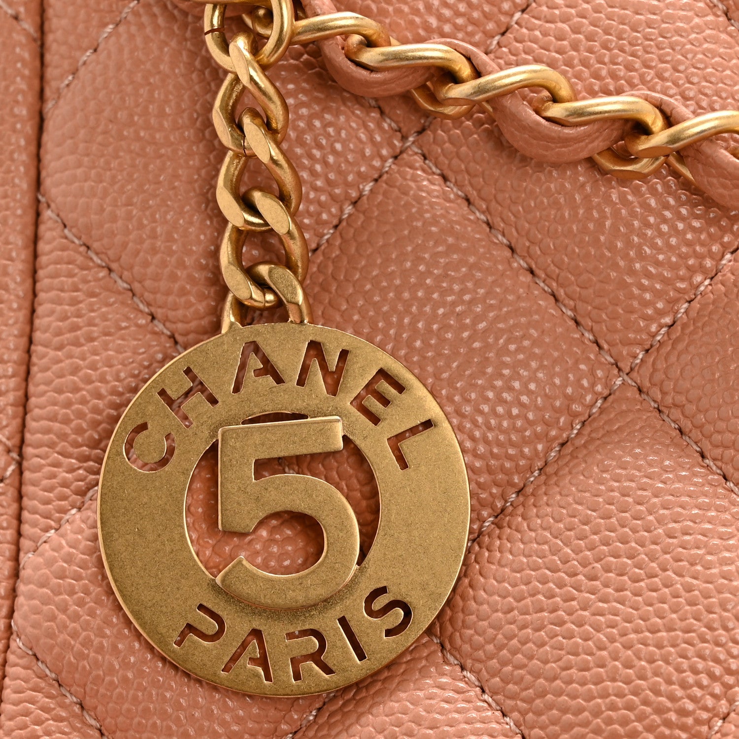 Chanel Caviar Quilted Wavy CC Hobo Beige