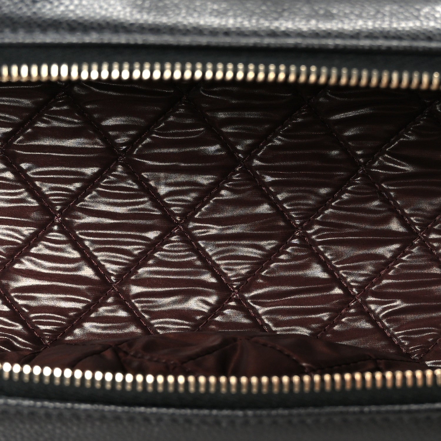 Chanel Caviar Quilted Toiletry Case With Chain Black