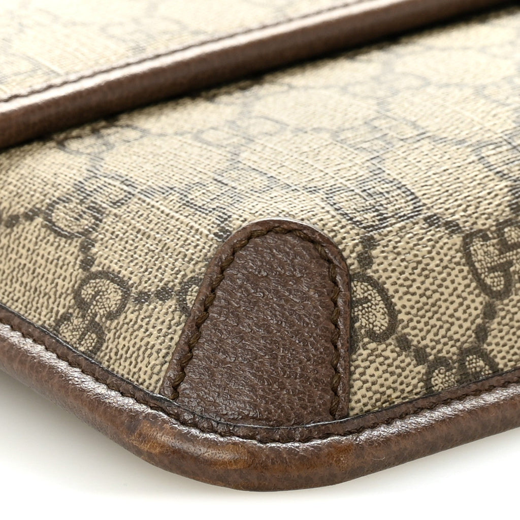 Gucci GG Supreme Monogram Neo Vintage Web Belt Bag Brown