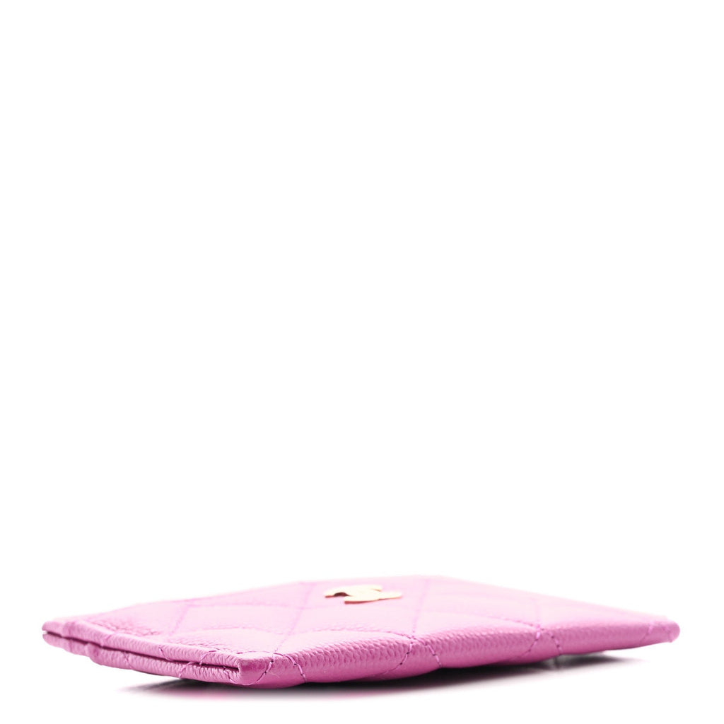 Caviar Quilted Card Holder Purple