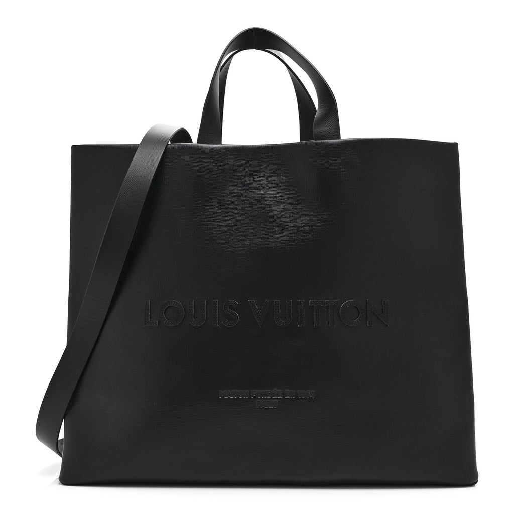 Louis Vuitton Calfskin Shopper Tote MM Black