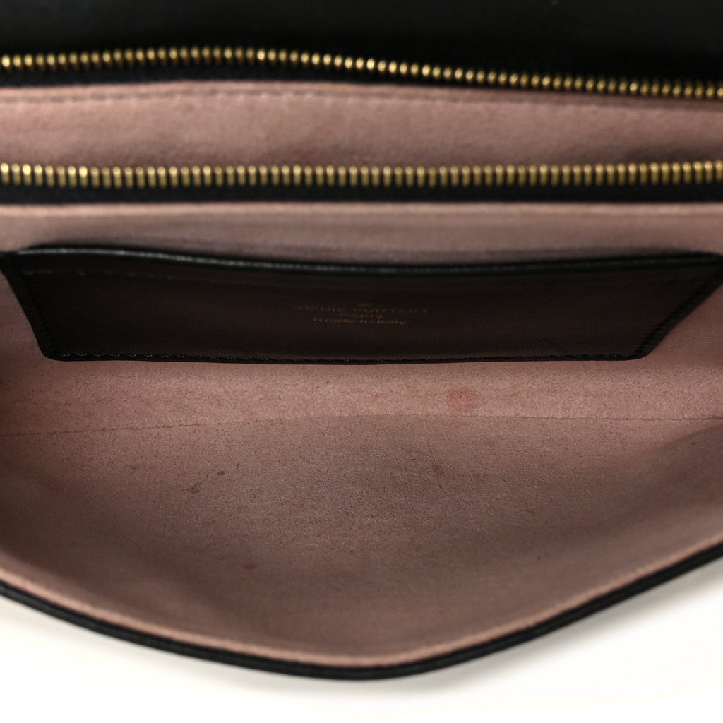 Louis Vuitton Lambskin Embossed Monogram Pochette Coussin Black