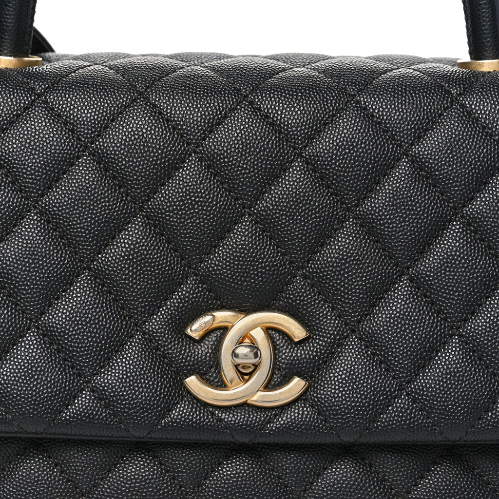 Chanel Caviar Quilted Small Coco Chain Handle Flap Black