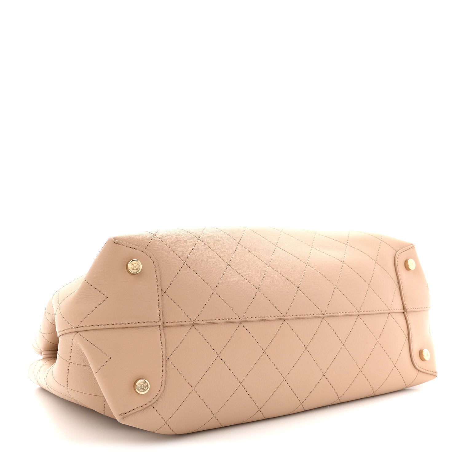 Chanel Calfskin Large Serial Shopper Tote Beige