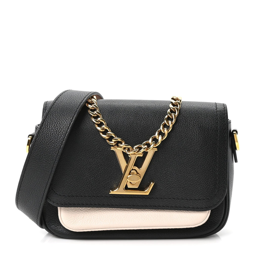 Louis Vuitton Grained Calfskin Lockme Tender Black