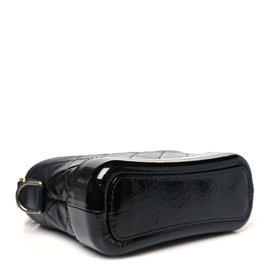Chanel Patent Goatskin Quilted Small Gabrielle Hobo Black
