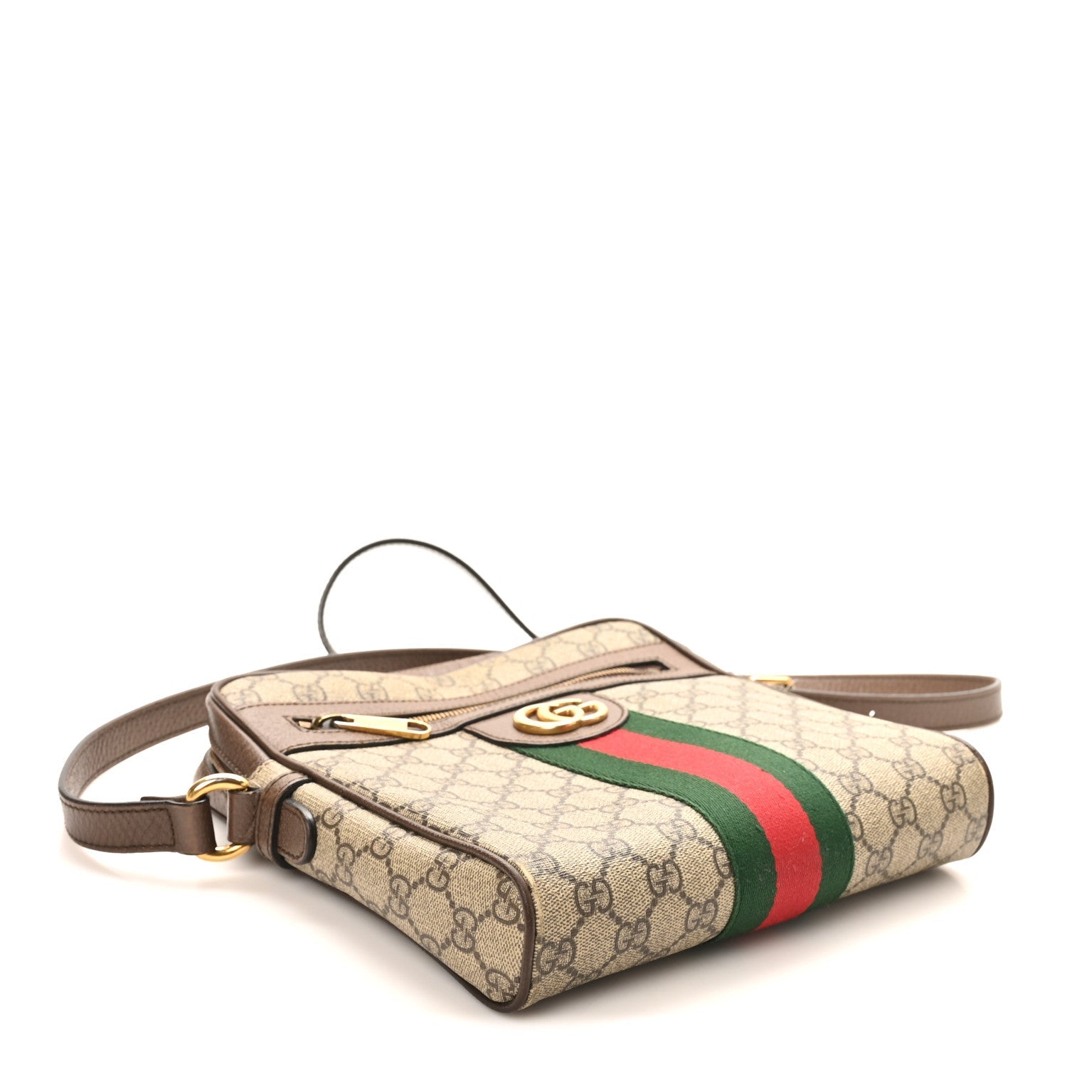 Gucci GG Supreme Monogram Web Small Ophidia Messenger Bag Brown