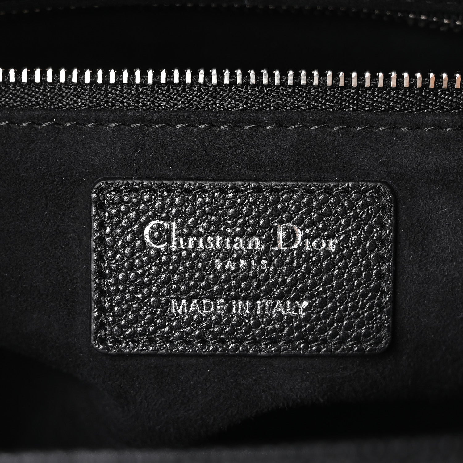 Christian Dior Grained Calfskin Cannage Medium Lady Dior Black