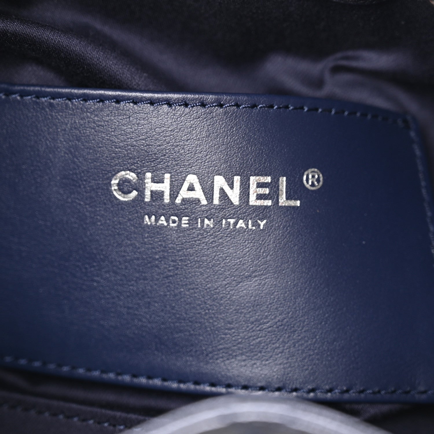 Chanel Metallic Caviar Quilted Mini Chanel 25 Handbag Dark Blue