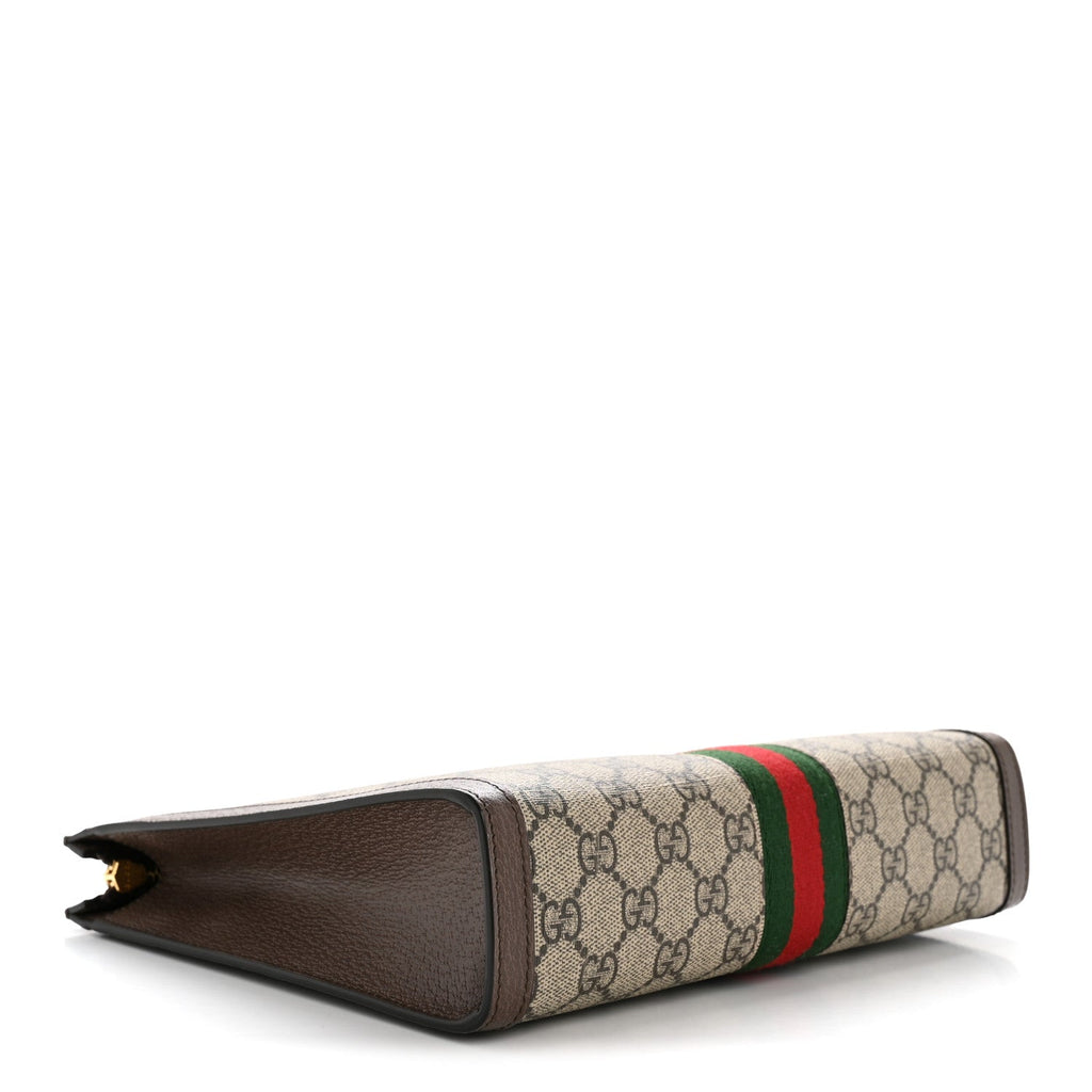 Gucci GG Supreme Monogram Web Ophidia Pouch Brown
