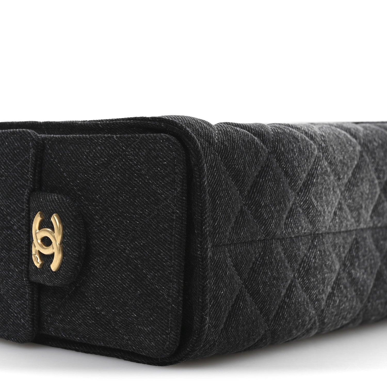 Chanel Washed Denim Quilted Mini Chanel 25 Handbag Black
