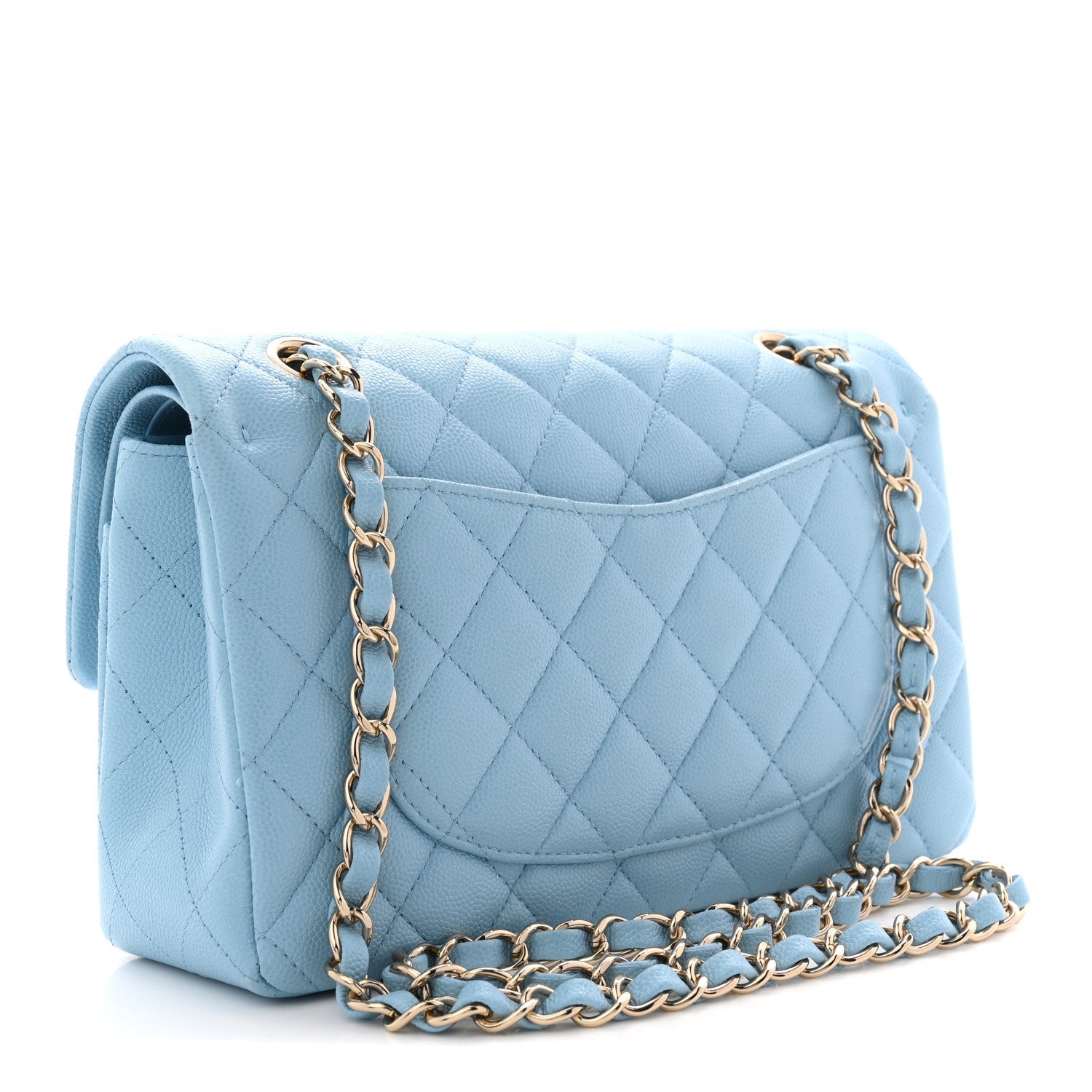 Chanel Caviar Quilted Small Double Flap Light Blue