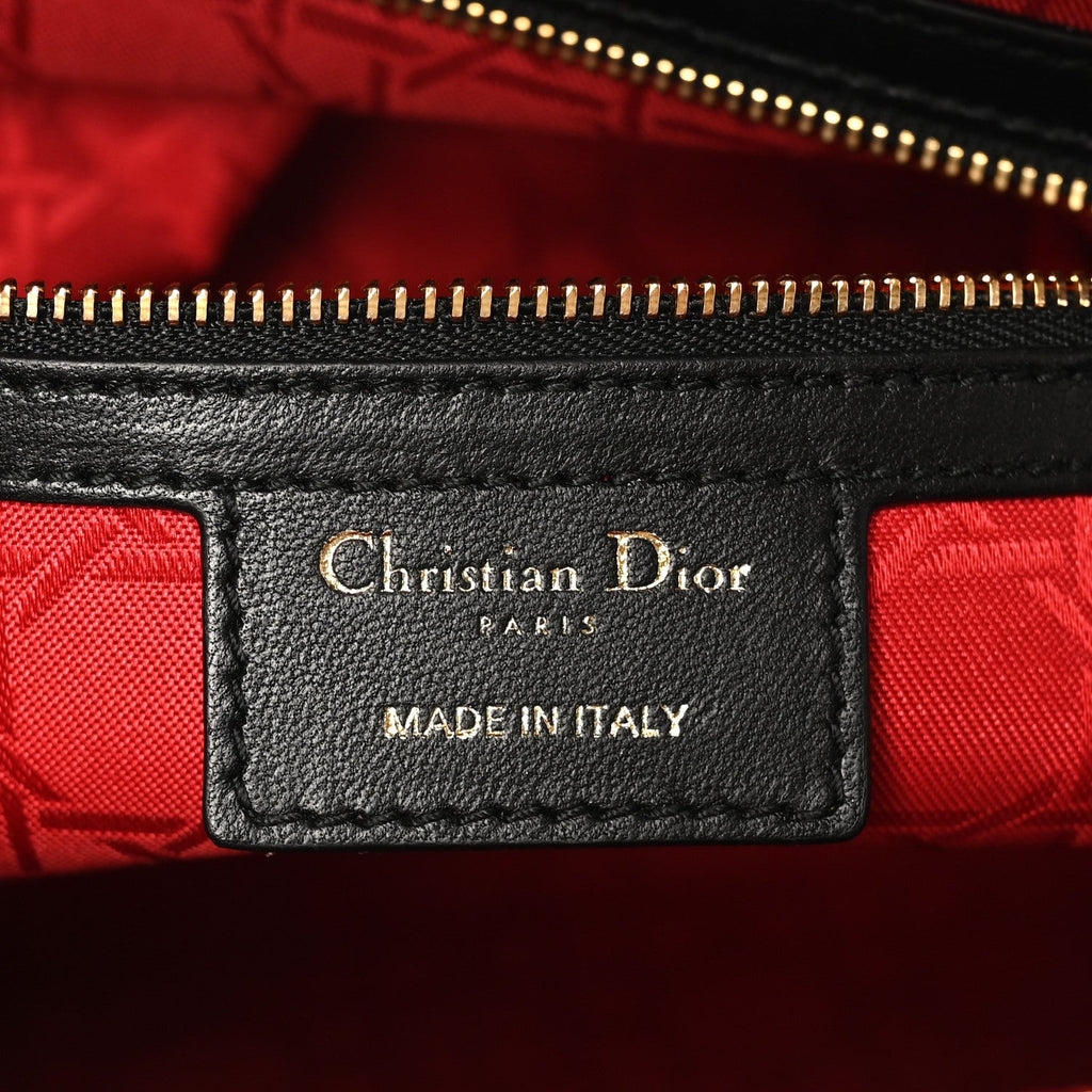 Christian Dior Lambskin Cannage Large Lady Dior Black