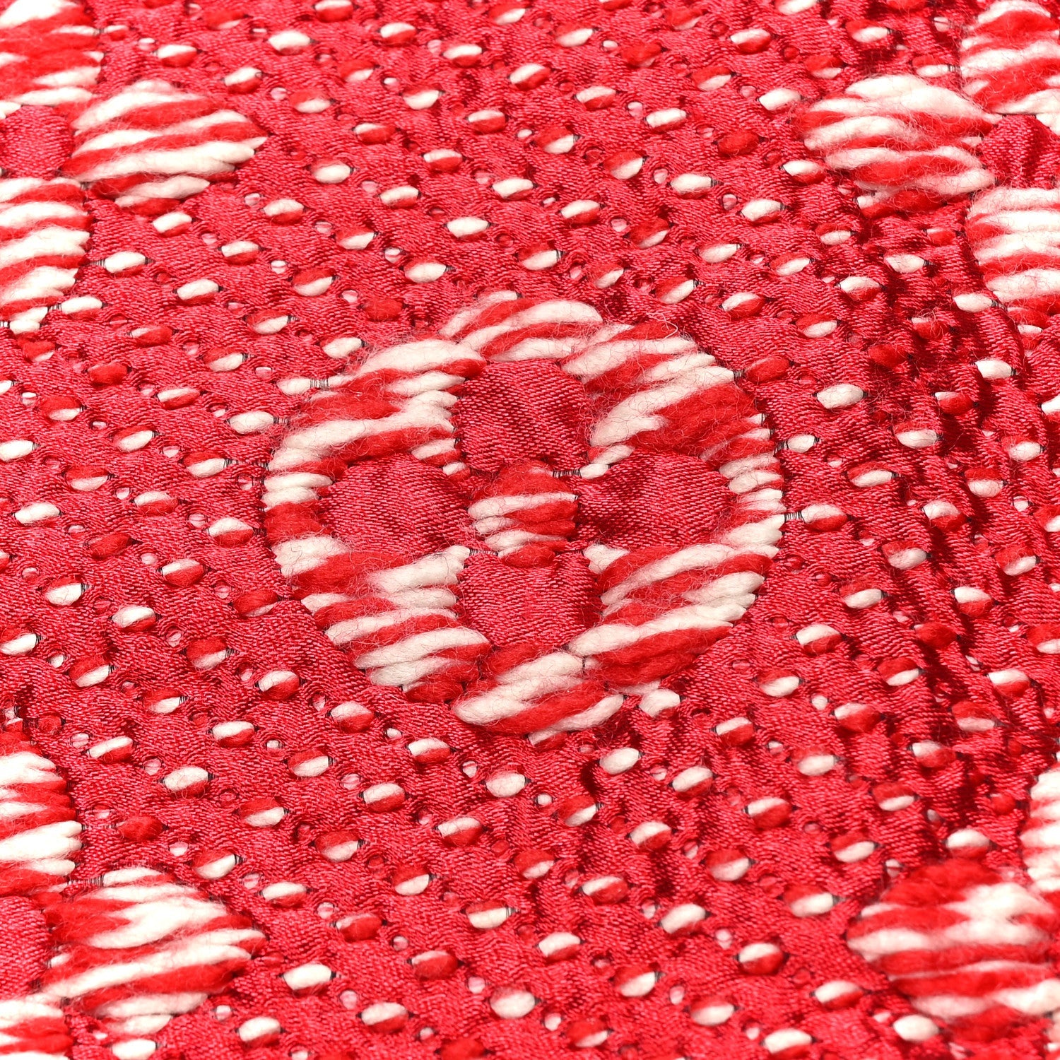 Louis Vuitton Wool Silk Logomania Mix Scarf Coquelicot