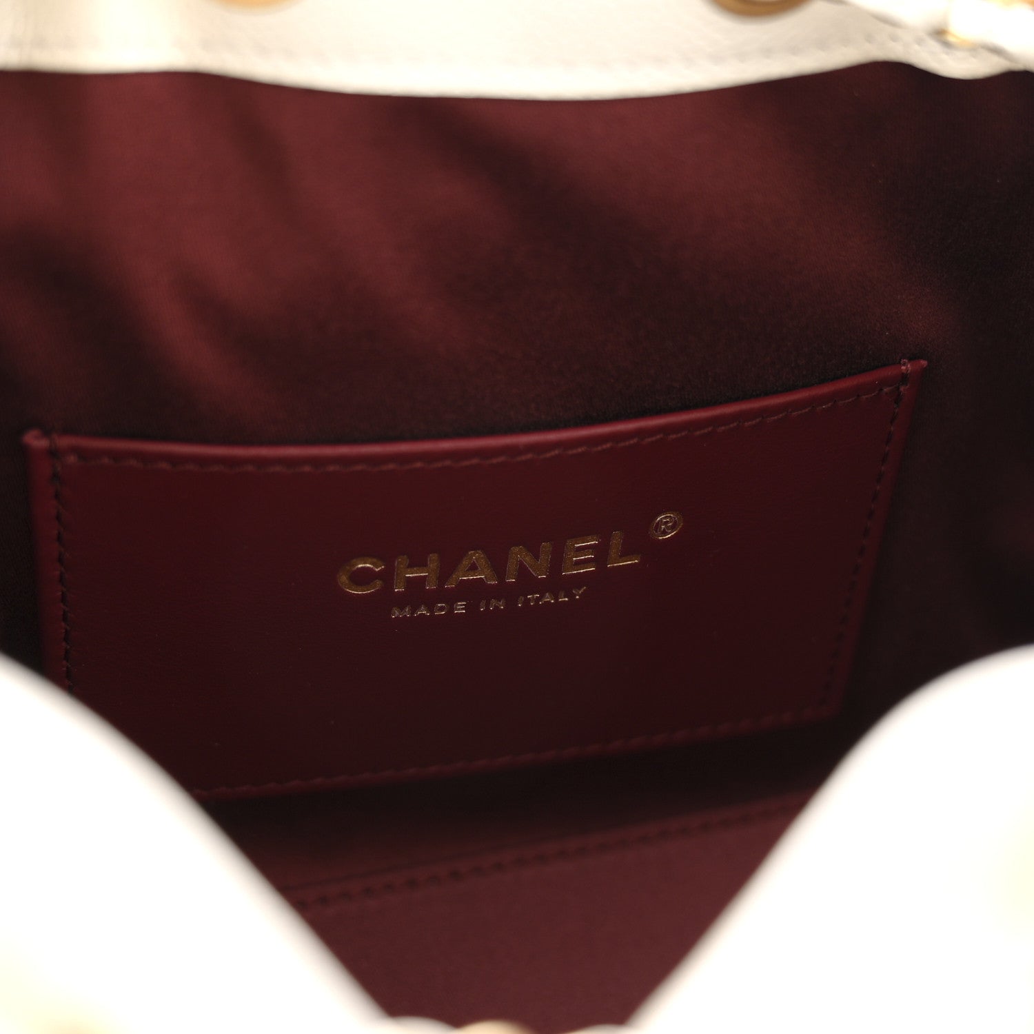 Chanel Caviar Quilted Mini Chanel 25 Handbag White
