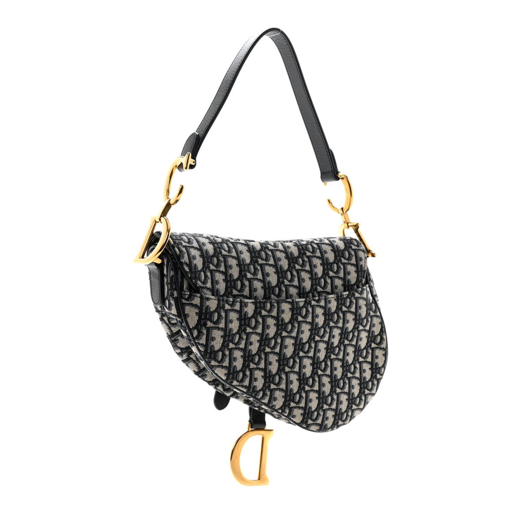 Christian Dior Oblique Saddle Bag Blue