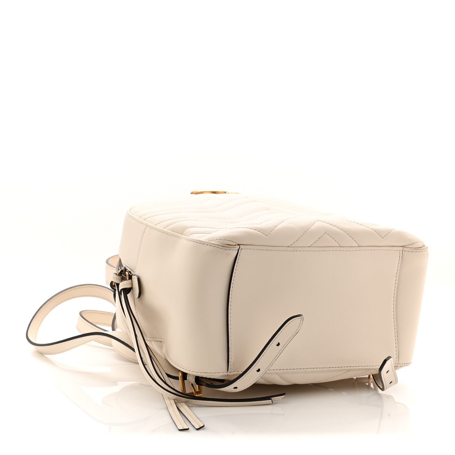 Gucci Calfskin Matelasse GG Marmont Dome Backpack White