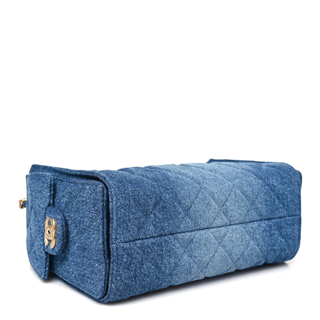 Chanel Washed Denim Quilted Mini Chanel 25 Handbag Blue