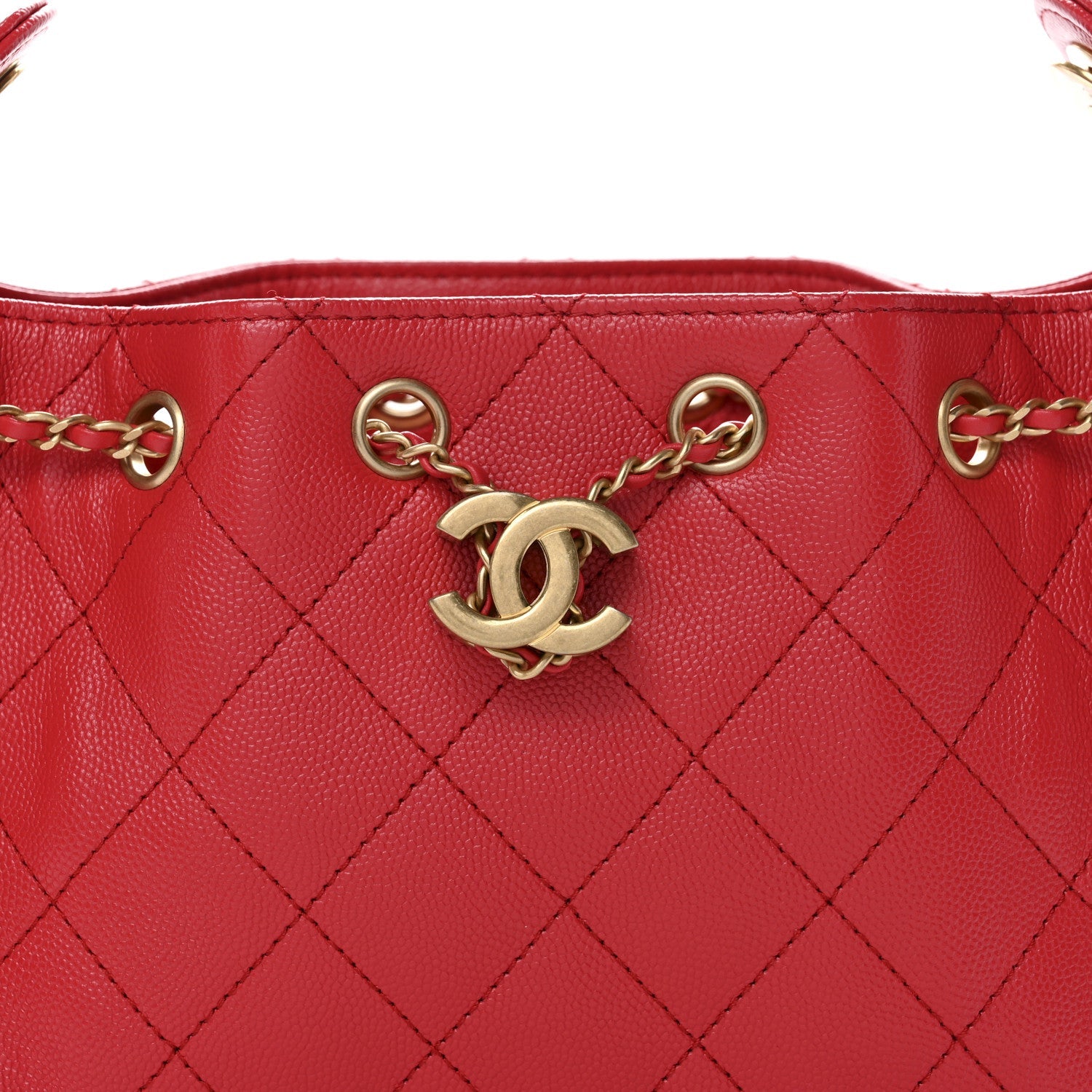 Chanel Caviar Quilted Mini Chanel 25 Handbag Red