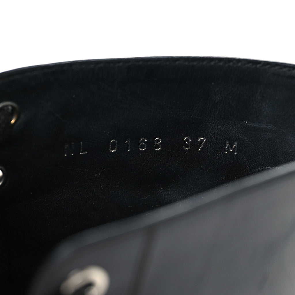 Louis Vuitton Calfskin LV Black Heart Flat Ranger Boots 37 Black