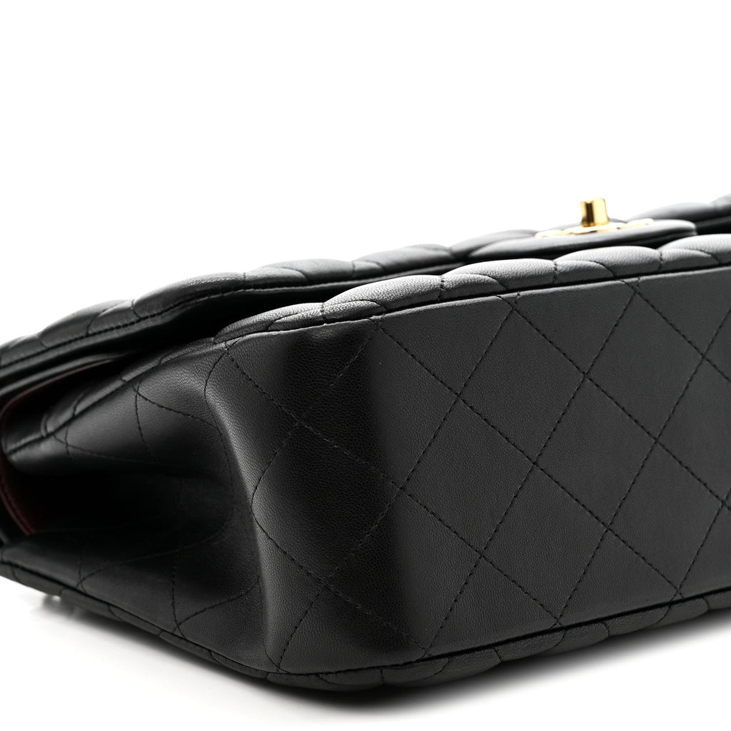 Chanel Lambskin Quilted Jumbo Double Flap Black