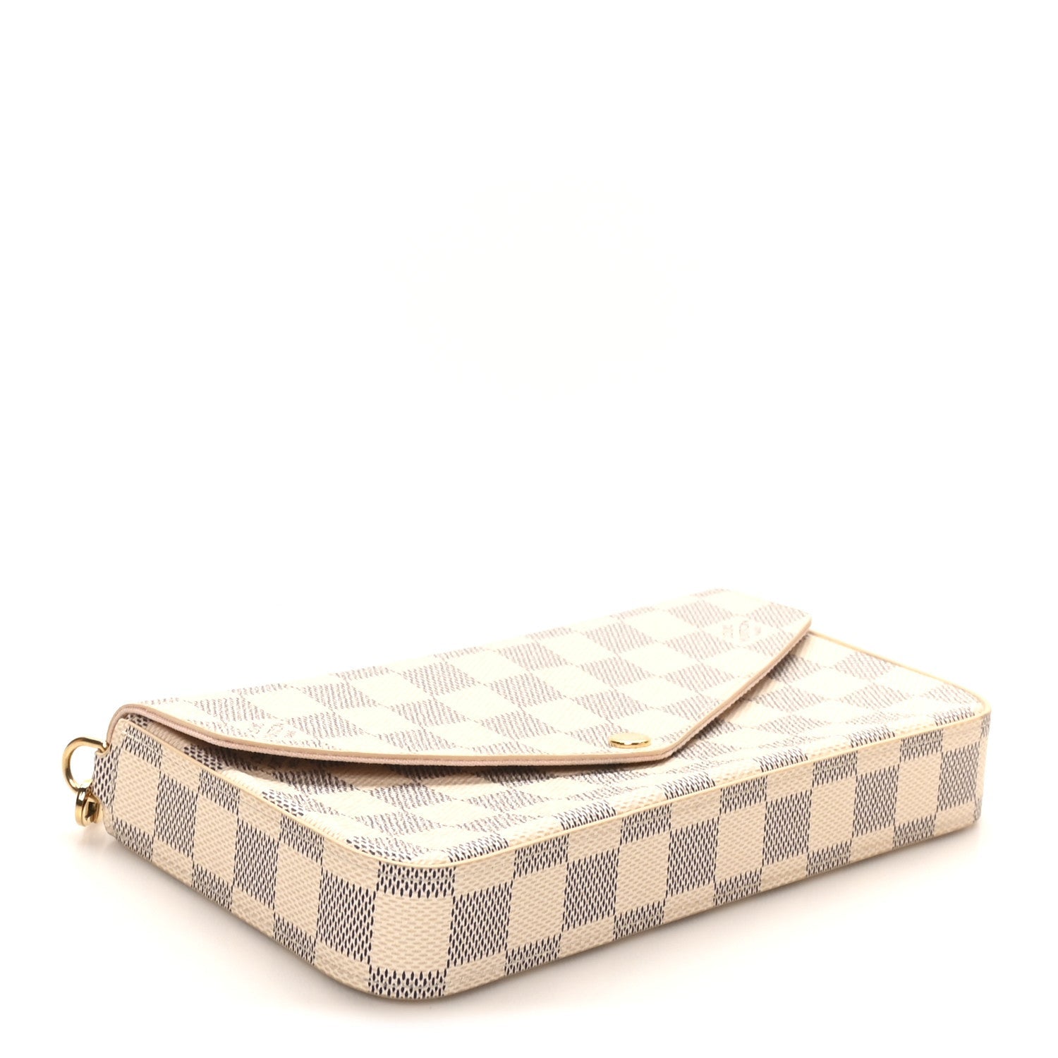 Louis Vuitton Damier Azur Pochette Felicie Chain Wallet Rose Ballerine